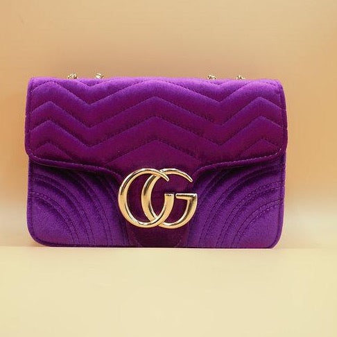 Gucci velvet bag on sale purple